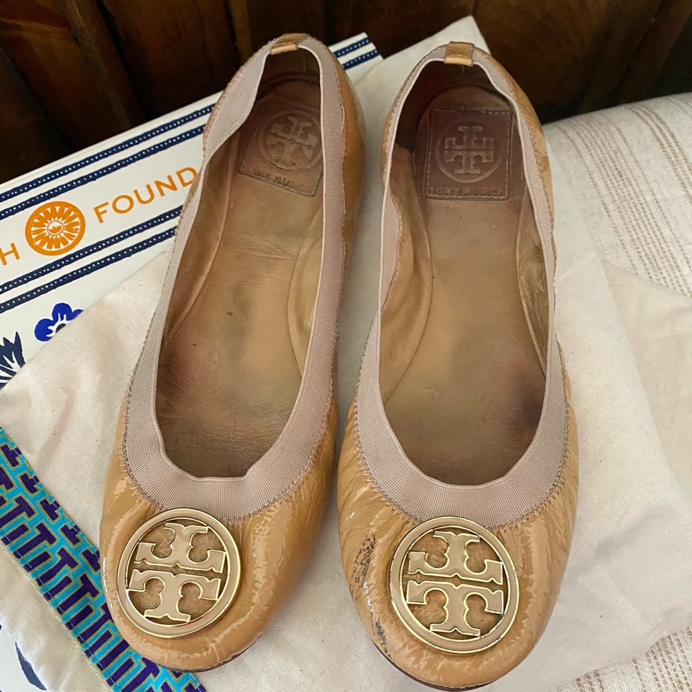 Nude Tory Burch Caroline Ballet Flats Size 9